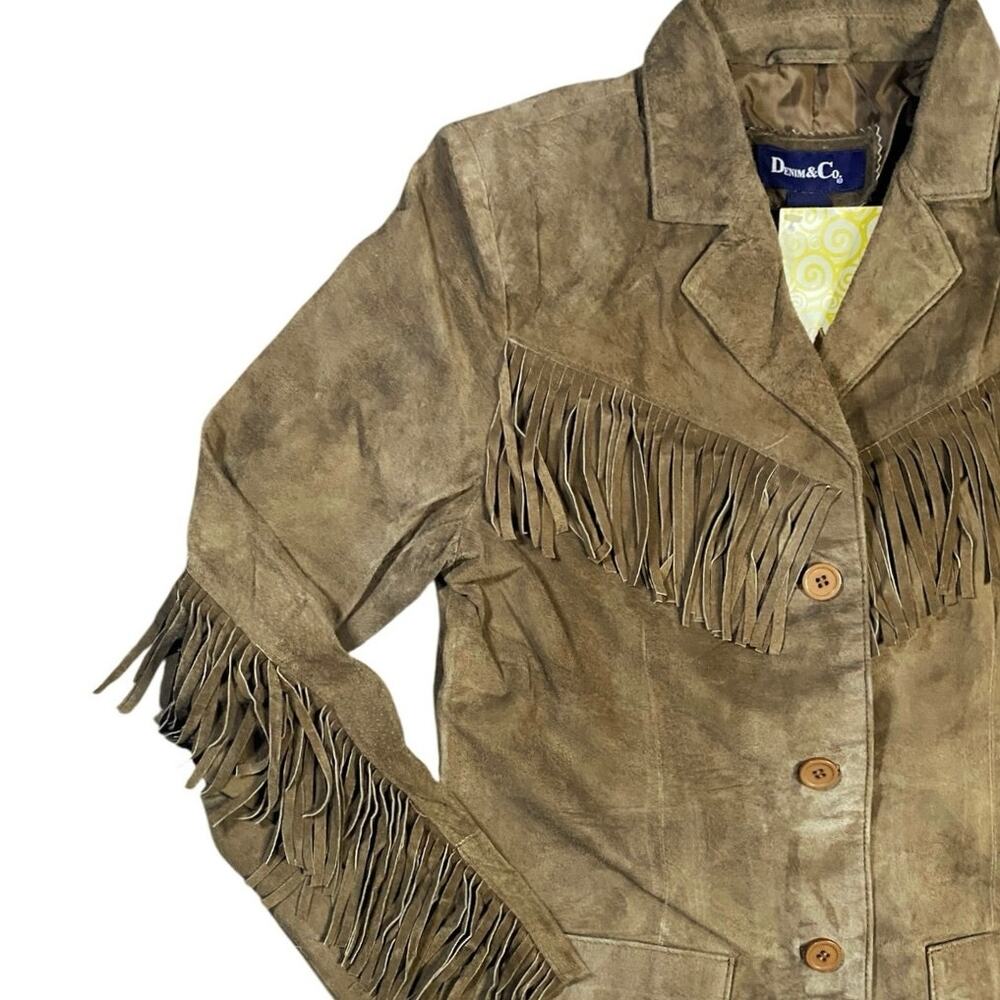 Danier Suede Fringe Jacket in Taupe - Picture 3 of 7